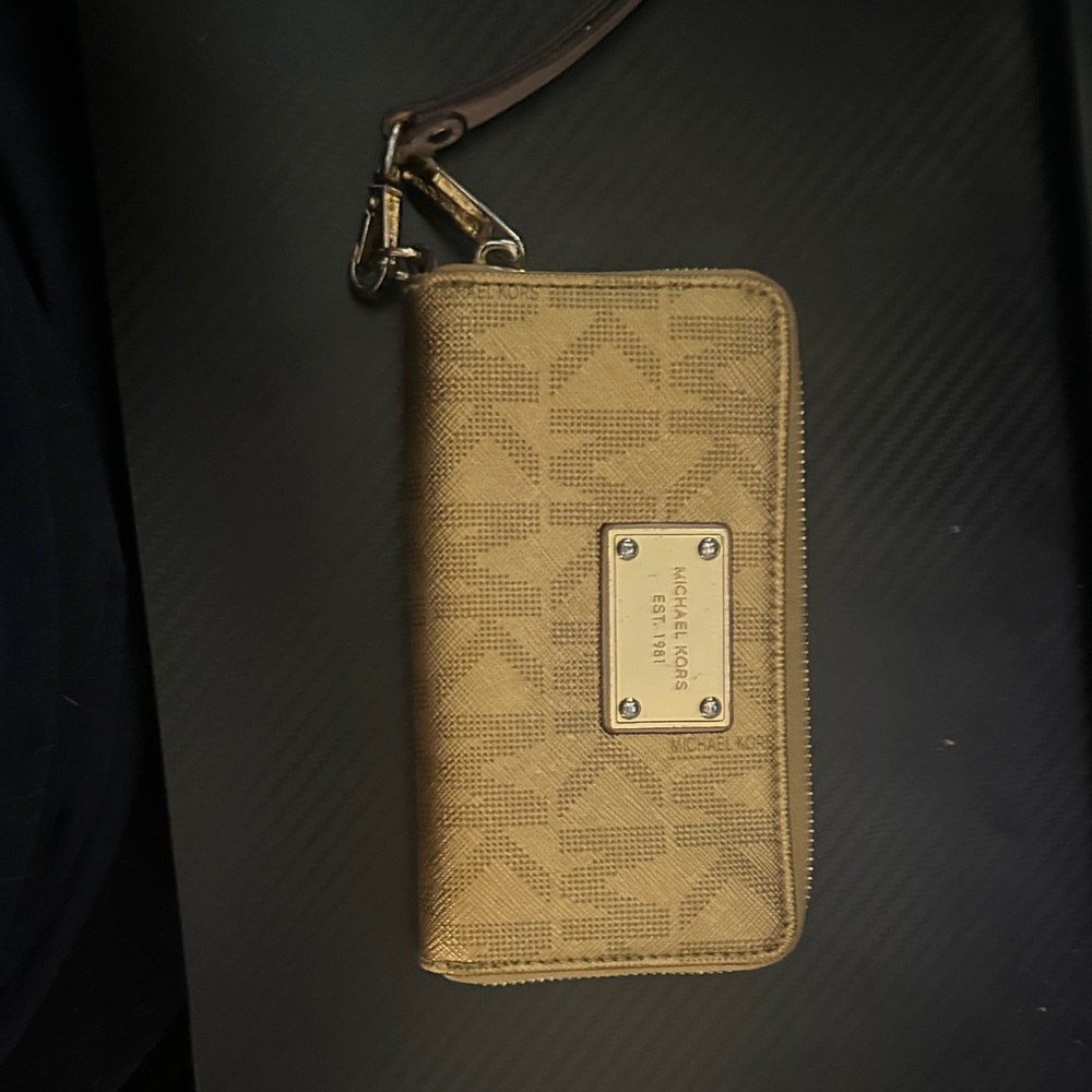 Michael Kors Gold Logo Wristlet